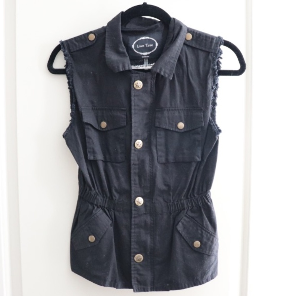 Black Vest with Lace Back